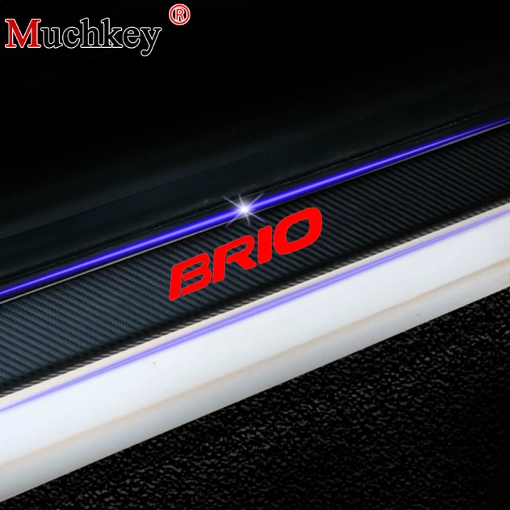 Виниловая наклейка из углеродного волокна для Honda Brio порог порога двери