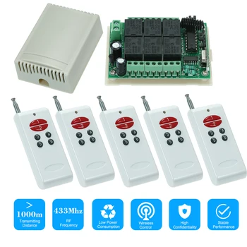 

DC12V Smart Home Automatio10A Relay Wireless RF Remote Control Switch 433Mhz 6CH Channel Receiver Module Remote Controls