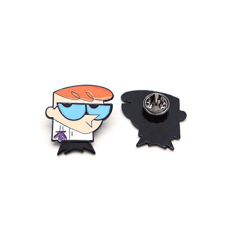 Мультфильм аниме мальчик Броши Dexter's Laboratory эмалированная булавка для мальчиков девочек нагрудная булавка шляпа/булавки "Сумка" джинсовая куртка Женская Брошь SC4557