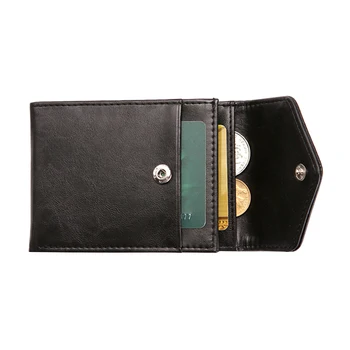 

New Wallet Hasp Business Men Solid Bifold Credit Card Case Versatile Mini Coin Purse Card Bag PU Leather Clutch Portefeuille