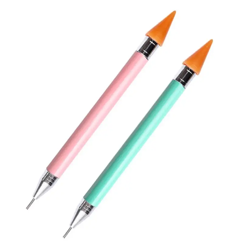 1pcs Wax Dotting Pen Dual-ended Pencils Rhinestone Picker Nail Tools Steel Handle Random Color Art |