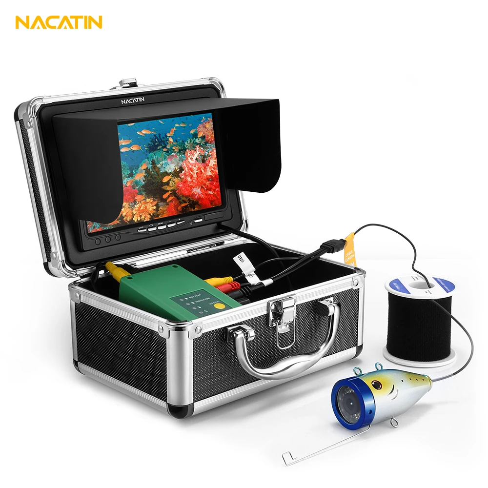 

NACATIN Fish Finder 15 / 30 / 50M DVR 1000TVL Underwater Camera Kit 30 LEDs 7" LCD Monitor Hunting Video Camera For Fishing