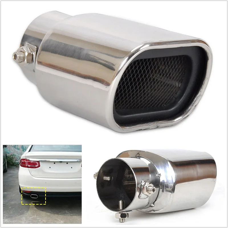 

Chrome 63mm New Straight Stainless Steel Exhaust Tail Rear Muffler Tip Pipe End