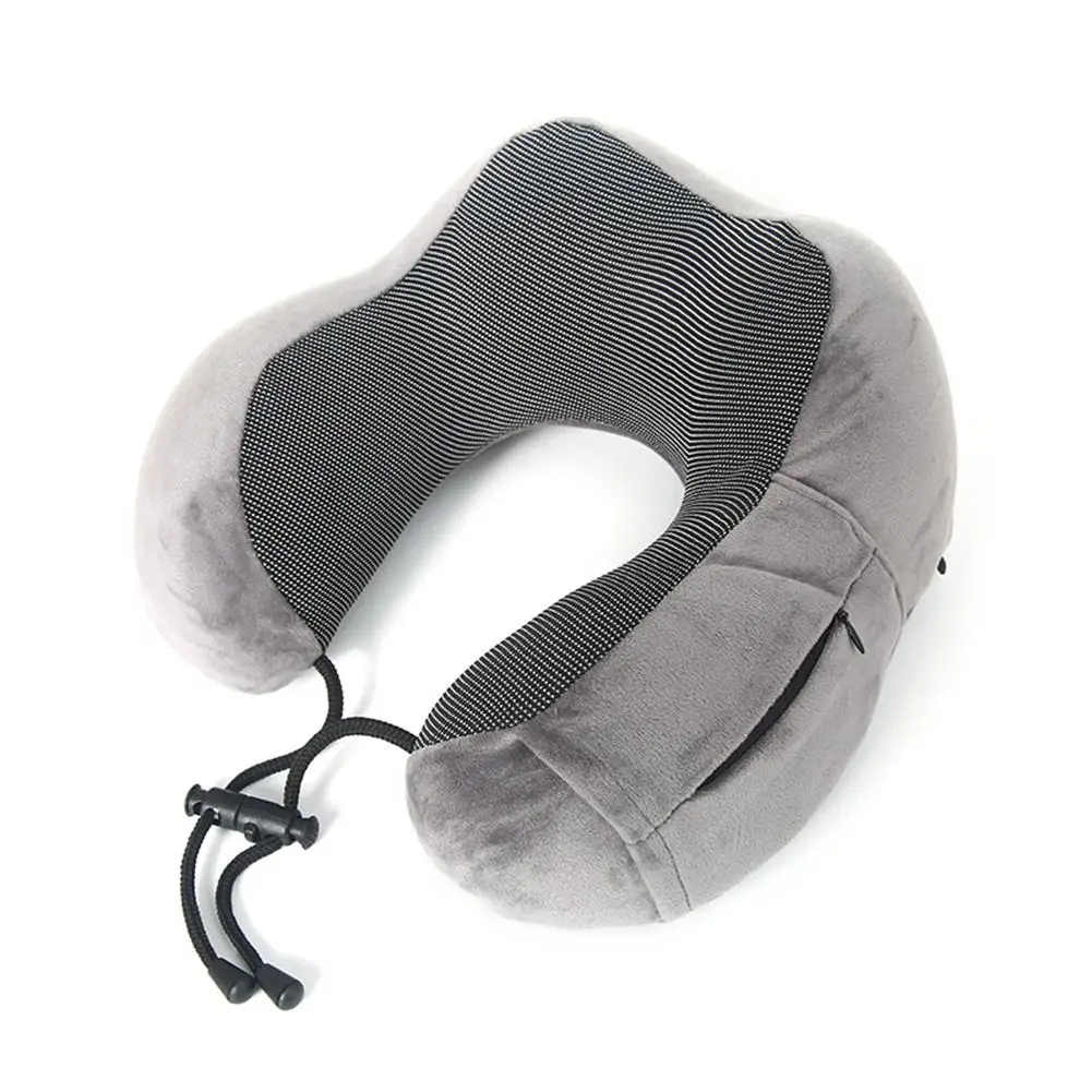 U-образная подушка для шеи из пенопласта с молнией для взрослых самолет путешествия