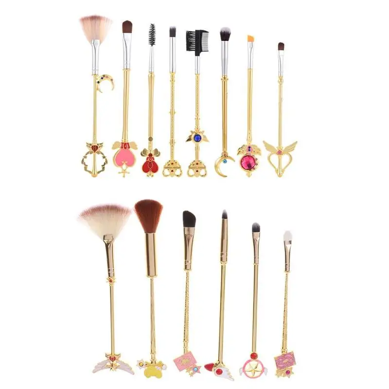 

2 style Sailor Moon Cosmetic Brush Rhinestones Makeup Brushes Set Tools Face Eye Beauty Brush Anime Magic Wand