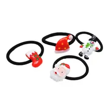 8 шт. Рождественские тематические заколки для волос резинка для волос конский хвост веревки держатели милый мультфильм повязка для волос аксессуары для волос для детей