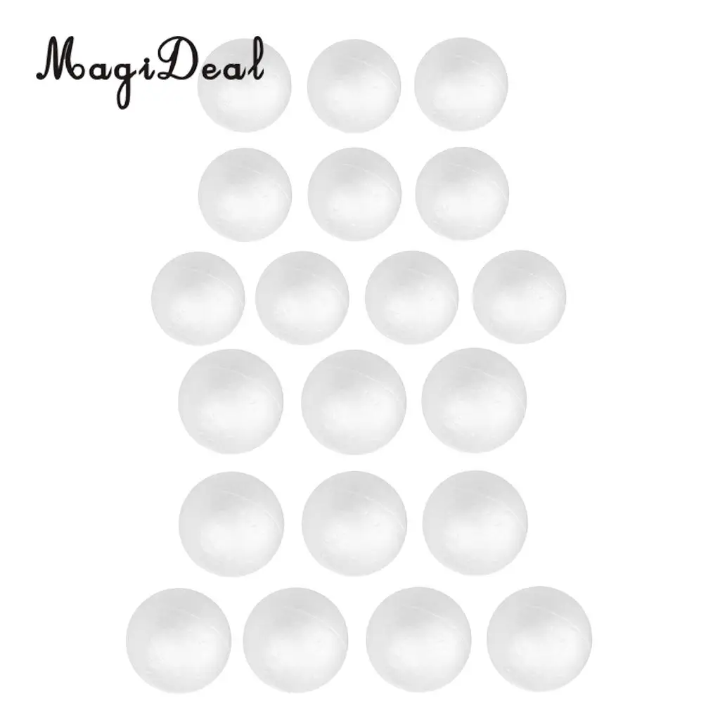 

20pcs White Modeling Craft Polystyrene Styrofoam Foam Spheres Ball for DIY Christmas Ornaments Kids Craft 4cm 5cm