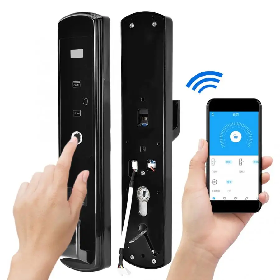 

Fingerprint Lock Smart Electronic Door Lock Fingerprint Touch Password Keyless FLHS-Q04 Black Mobile APP remote unlocking