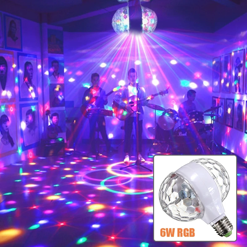 

DJ Light E27 LED Bulb stage light AC85V-265V E27 LED Bulb stage light Auta Rotating Lamps stage light Double Heads LED Bulb D25