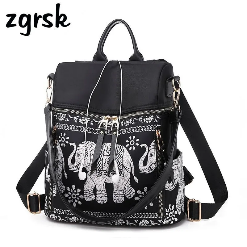 

Printing Women Backpacks Multi-function Leather Anti Theft Backpack For Teenagers Girls Large Female Bag School Shoulder Bags