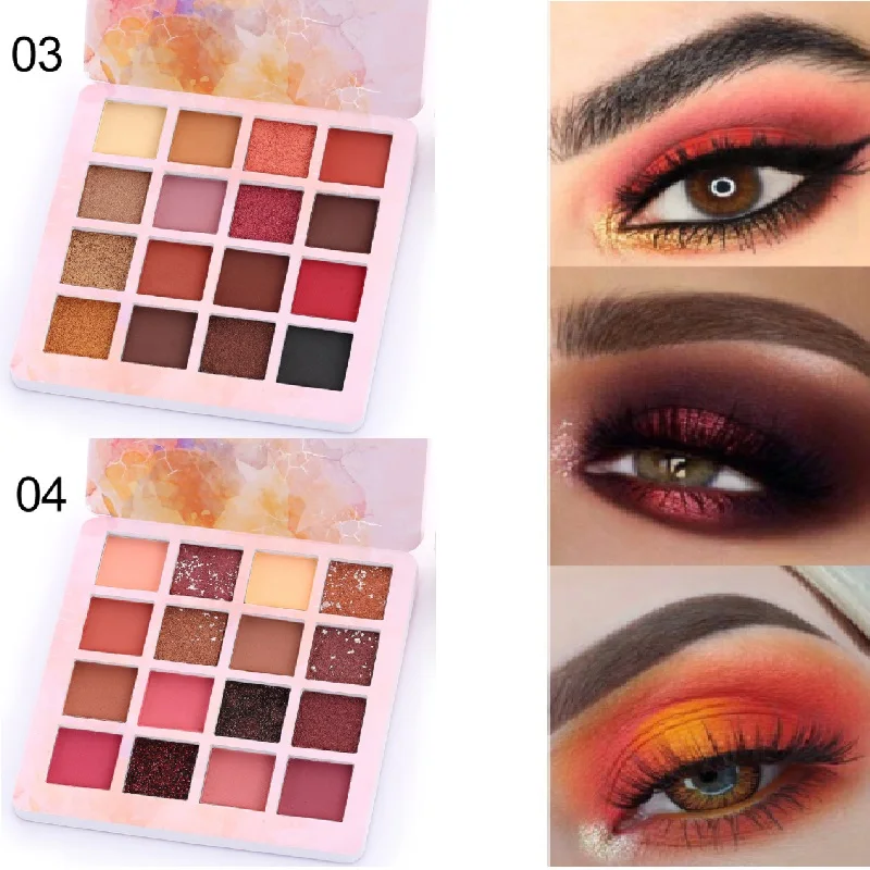 

Cmaadu 16 Colors Matte Glitter Eyeshadow Palette Waterproof Long-lasting Shimmer Pigment Eyes Comestics Palette Makeup TSLM2