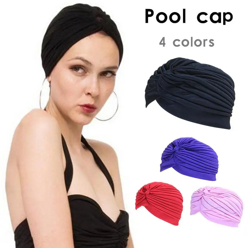 

2019 Swimming Cap Long Hair Sports Swim Pool Hat Indian Headscarf Bonnet Caps for Men & Women Yoga Outdoor Sports