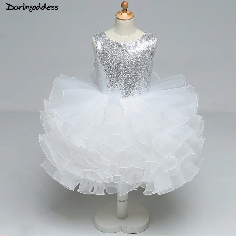 

White Flower Girl Dresses for Weddings Ball Gown Formal Party Dress for Little children Kids Pageant Dress Girl Evening Gown