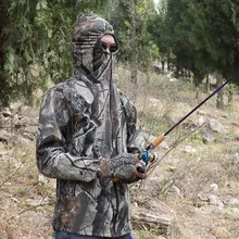 Весенне-летняя Солнцезащитная одежда для рыбалки, Мужская Уличная одежда для верховой езды, наблюдения за птицами, охоты, альпинизма, камуфляжная Спортивная рубашка с капюшоном