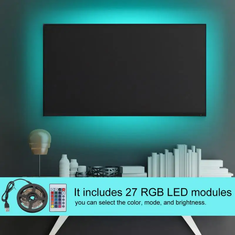 

LED USB RGB TV Back Strip Light 24 Key Remote Control Colorful TV Backlight 5050 TV PC Monitor Back Light