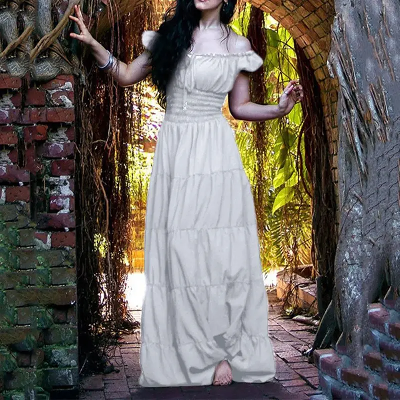 

Summer Party White Long Dress Women Off Shoulder Sexy Luxury Elegant Evening Robe Vintage Sweet Plus Size A Line Maxi Dresses