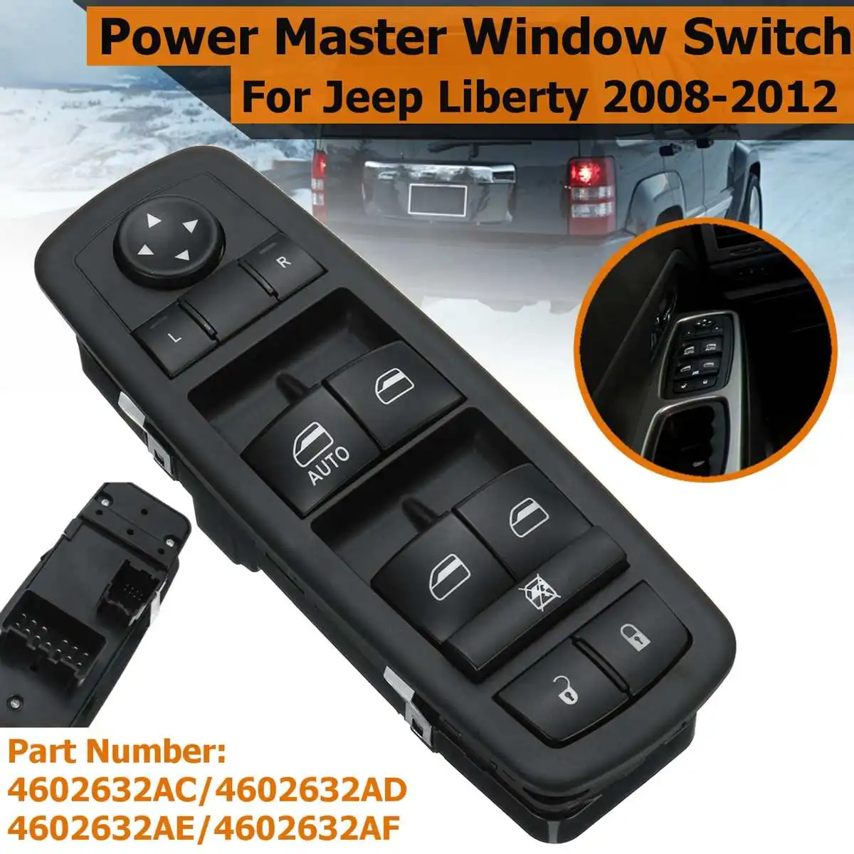 

4602632AC 4602632AD Front Left Driver Side Master Electric Window Switch For Dodge Nitro Journey for Jeep Liberty 2008 09-2012