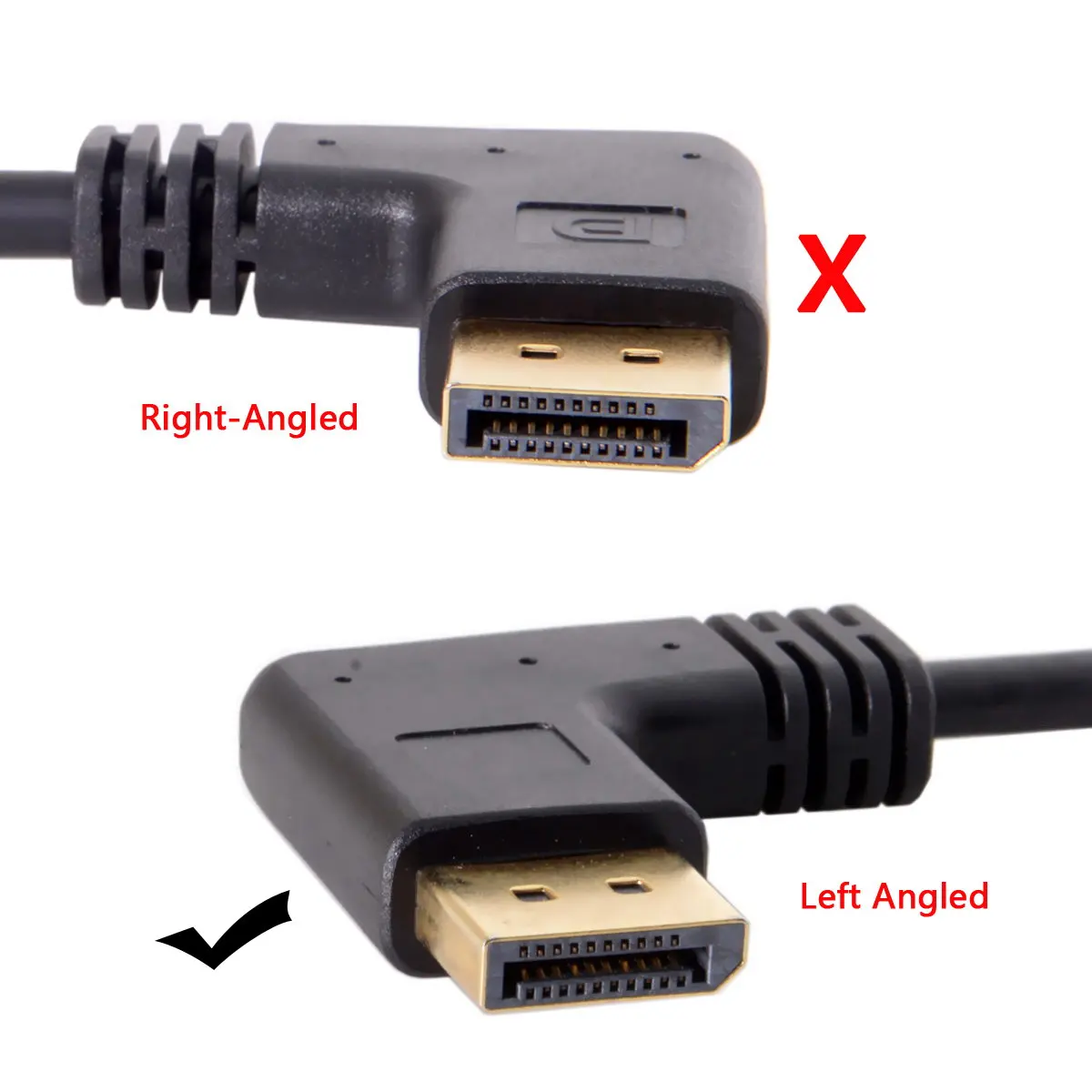 

CYDZ 30cm DisplayPort Display Port Male to Female 90 Degree Right Down Angled / Left Down Angled Extension Cable Black