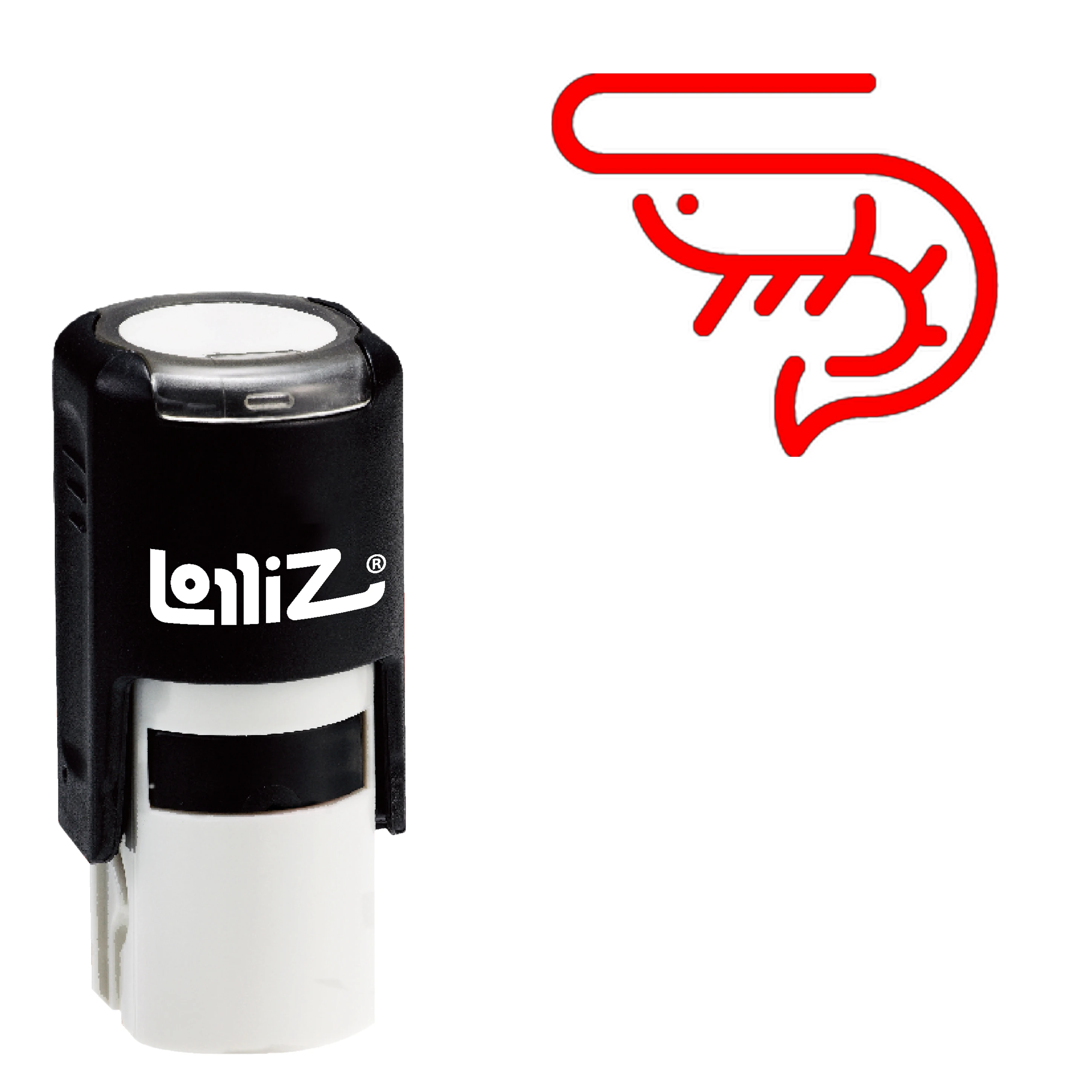 LolliZ Shrimp Self-Inking Rubber Stamp - Modern Symbol Series | Дом и сад