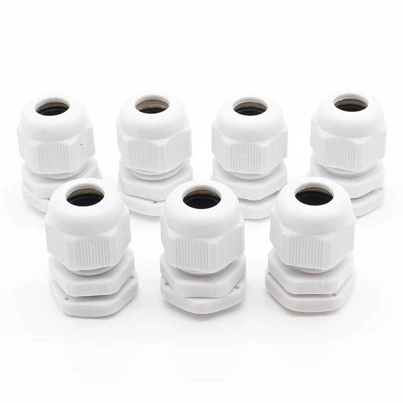 

10pcs High Quality IP68 PG11 5-10MM Waterproof Nylon Cable Gland No Waterproof Gasket Plastic Cable Gland