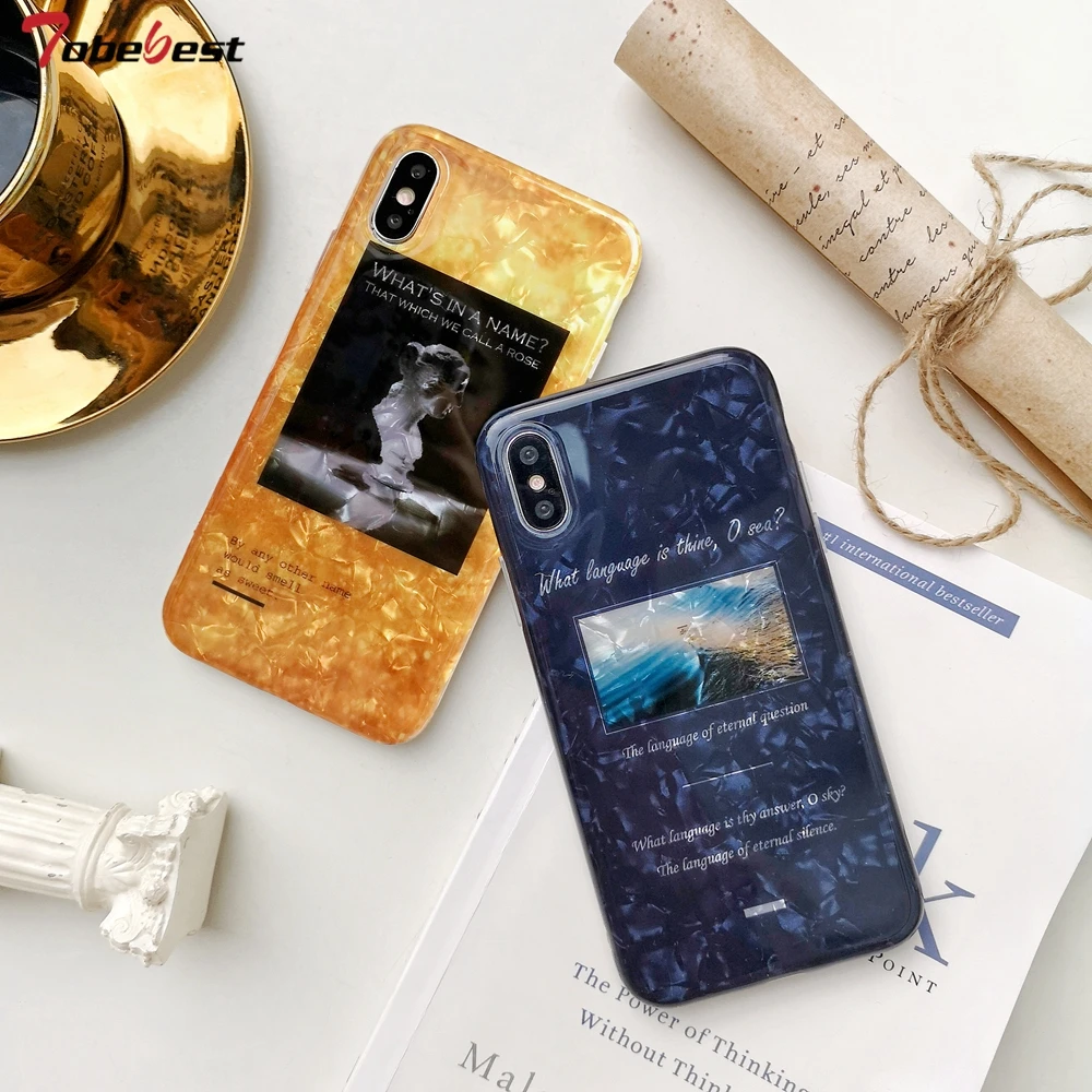 

Glitter Phone Case For iPhone 7 8 Plus Conch Shell Pattern Cases For iPhone XR XS Max 7 6 6S Plus INS style Soft Silicone Cover
