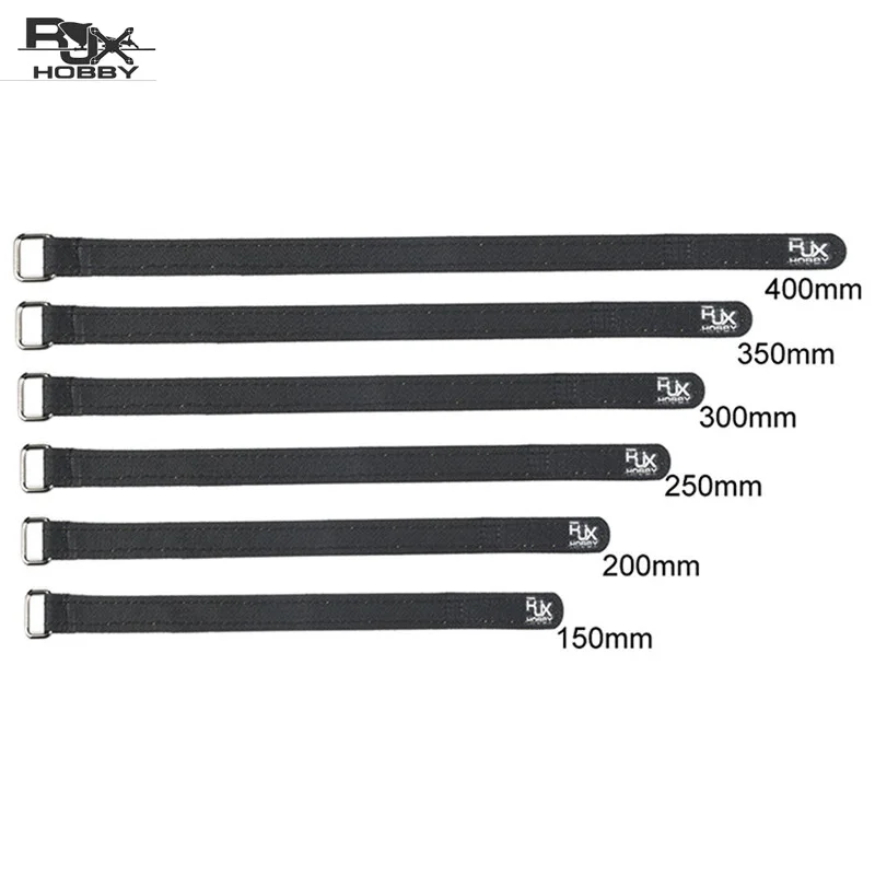 2/4 шт. RJXHOBBY100-300mm/100-400 мм нейлоновые ремни для аккумулятора с металлической пряжкой черного цвета для Lipo Батарея RC модели запасные части Аксессуары «сделай сам»