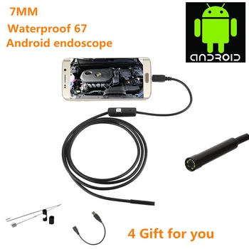 

7mm endoscope camera 2 in1 for PC Notebook Android mobile phone IP67 Waterproof soft wire length 1M/1.5M/2M/3.5M usb camera 6LED