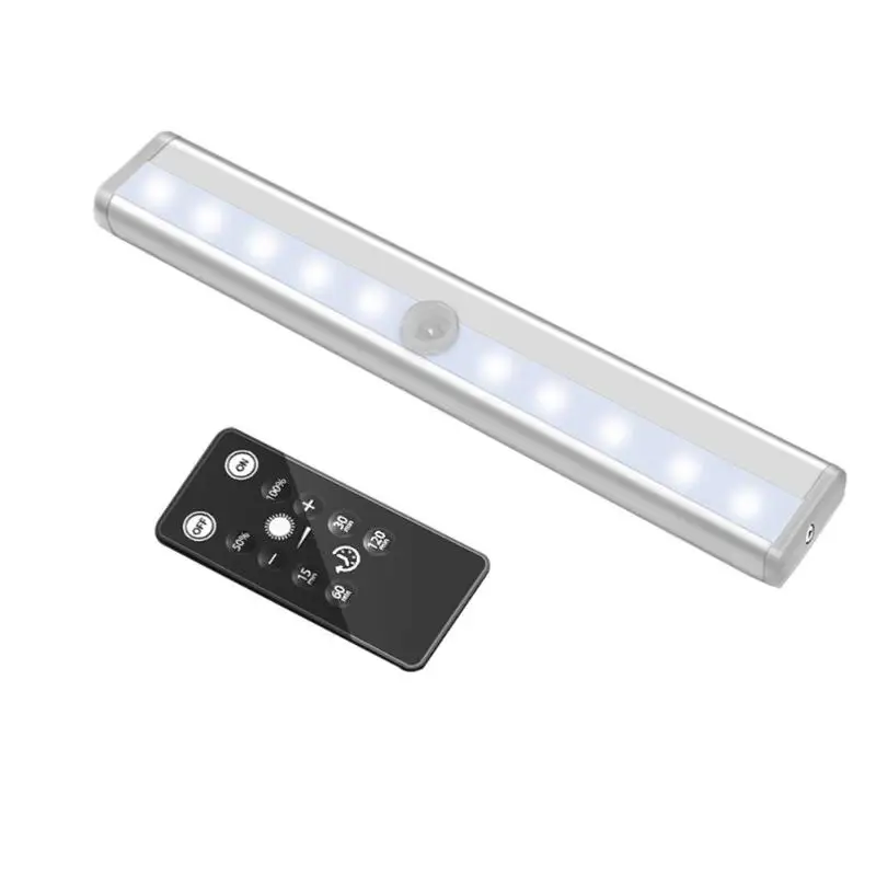 

AAA Battery Operated 8LED Night Light IR Motion Sensor Light Bar 120 Degree Rotating Wardrobe Cabinet Lamp