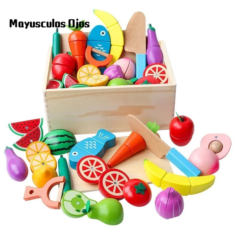 

15PCS Wooden Cut To See Children's Play House Toy Magnets Cut To See Toys