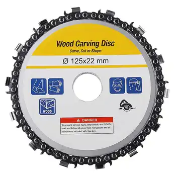

5 Inch Grinder Chain Disc 22mm Arbor 14 Teeth Wood Carving Disc For 125mm Angle Grinder