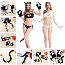 Аниме косплей для милого кота грудь Нижнее белье выдалбливают бюстгальтер набор сексуальный бикини костюм Vestidos Для Взрослых на Хэллоуин Карнавал Вечерние