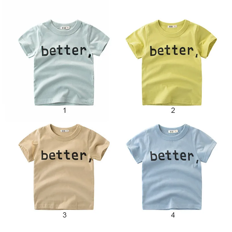 

Summer Kids Boys T Shirt Letter Print Short Sleeve Baby Girls T-shirts Cotton Children's T-shirt O-neck Tee Tops Boy Clothes