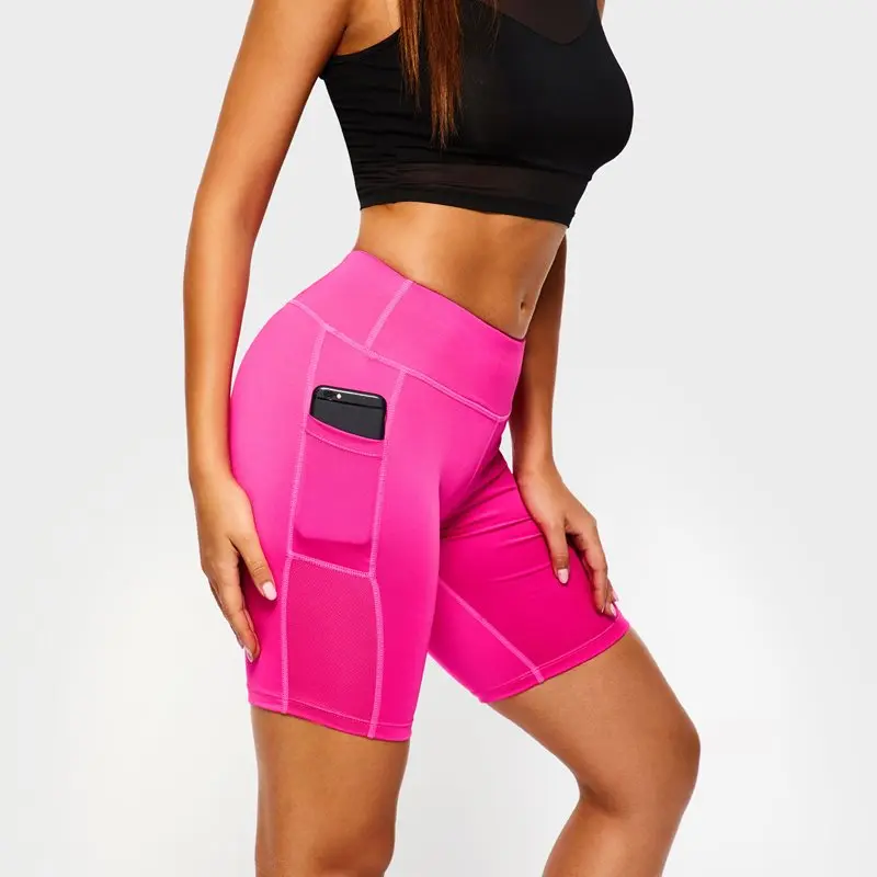 Women Shorts Skinny Casual Black Sexy Hip Hop Solid Pockets Anti Sweat