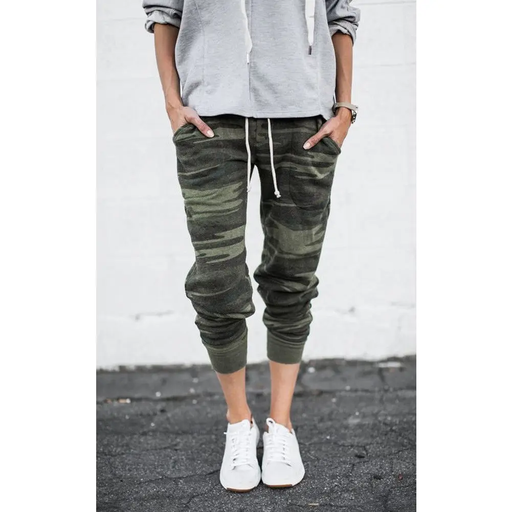 

Women High Waist Camouflage Pants Fashion Pantalon Femme Trouser Ankle-Length Sweatpants Cotton Streetwear Camo Baggy Pants