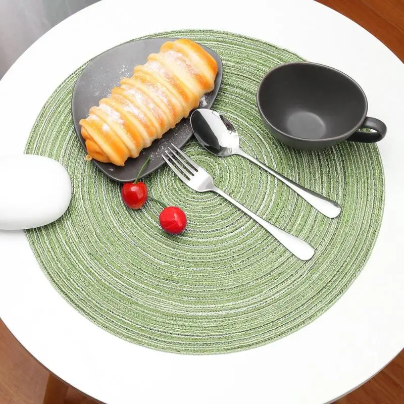 

Home Mat Design Table Ramie Insulation Pad Round Placemats Linen Table Mats Kitchen Accessories Decoration Home Pad Coaster