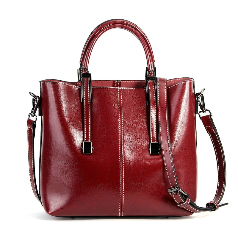 

Kajie 100% Genuine Leather Casual Fashion Handbags Large Capacity Women Messenger Bags Shoulder Bag Female Shopping Totes