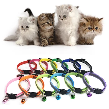 

Adjustable 1.0 Nylon Dog Collars Pet Collars With Bells Charm Necklace Collar For Little Dogs Cat Collars Pet Supplies Hot Sale