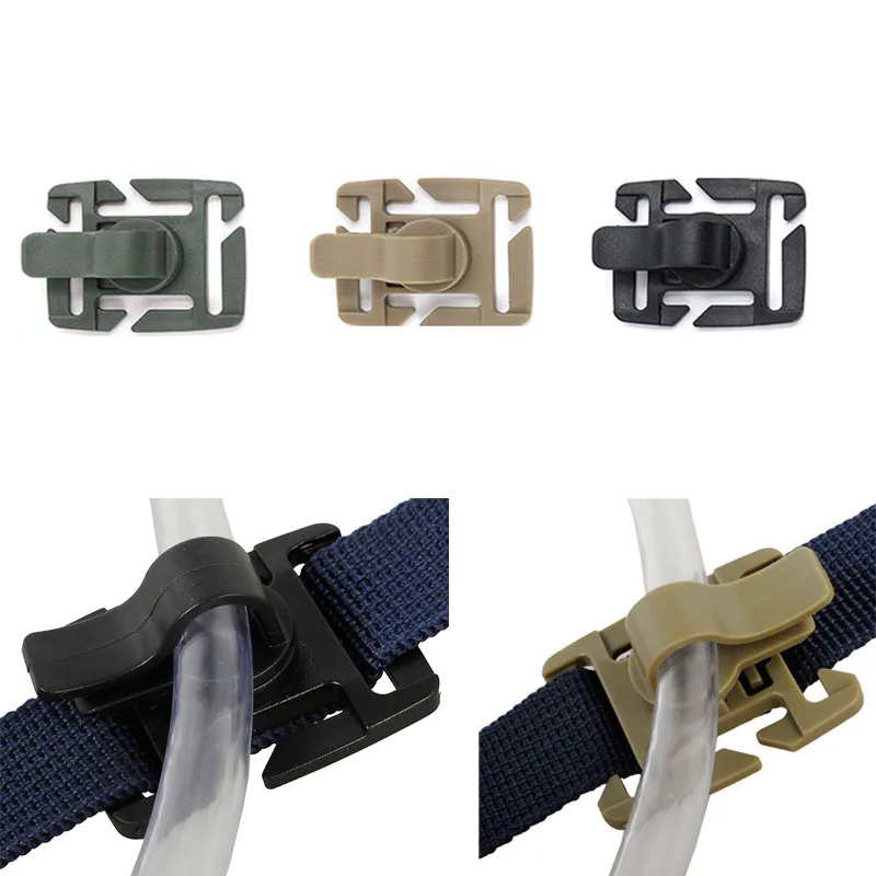 

Water Pipe Hose Clamp Backpack attach web Hydration Hydrolink Bladder Drink Tube Clip molle webbing tactical buckle outdoor camp