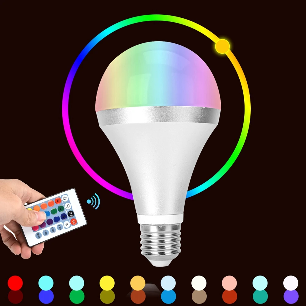 

E27 10W RGBW LED Smart Light Bulb with Remote Control & Memory Function E27 LED Bulb lampada led