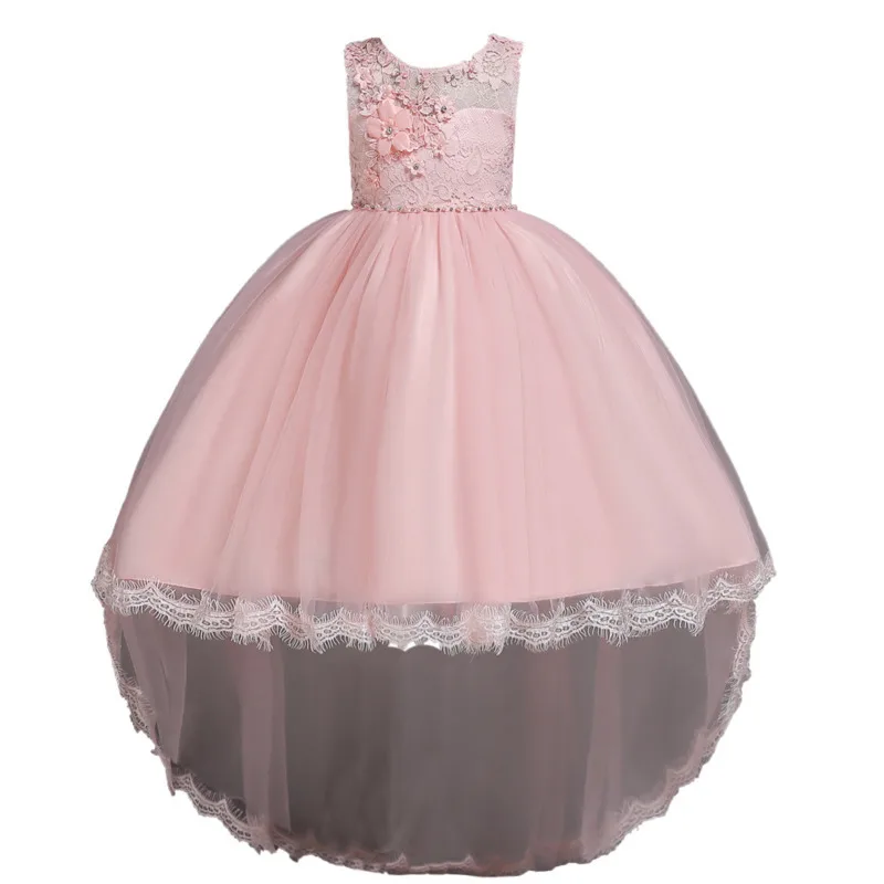 

Girls Party Maxi long Dresses Clothes Children Sleeveless lace Long Princess Dress Infant Birthday Costume 1-12 Years