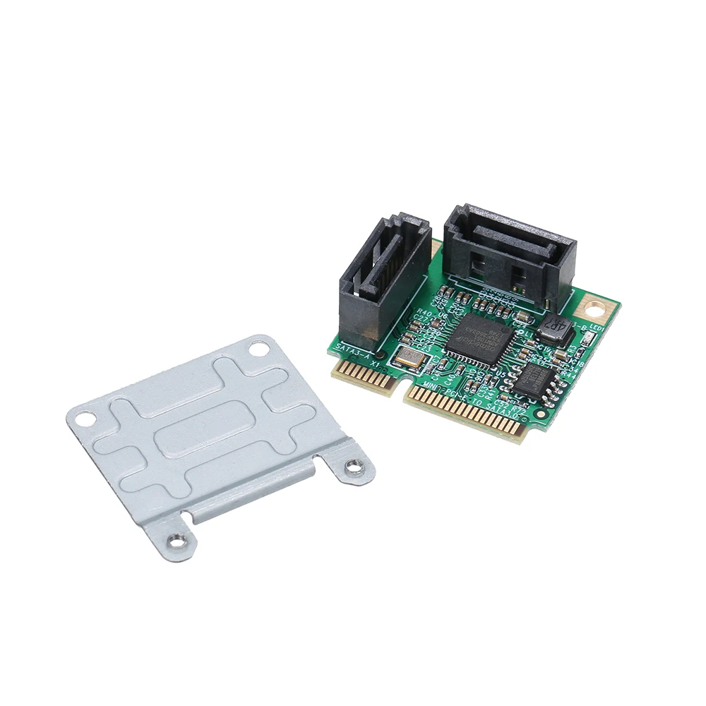 Плата расширения PCI E к SATA3 чип ASM1061 2 порта карта SATA3.0 mini PCIE SSD HDD SATA адаптер для