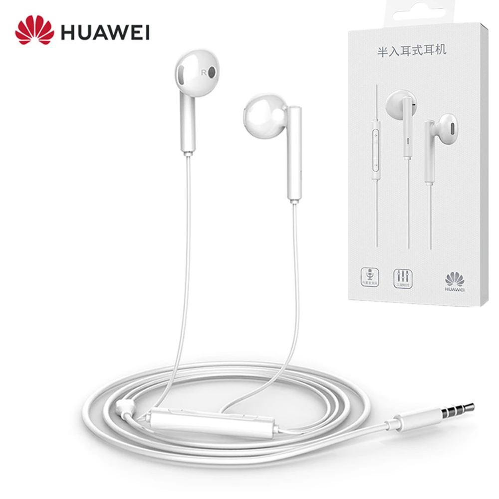 Original Huawei Honor AM115 Half In-ear Earphones Earbuds HiFi Stereo Headset with Remote Wired Control / MIC for Smartphone PC |
