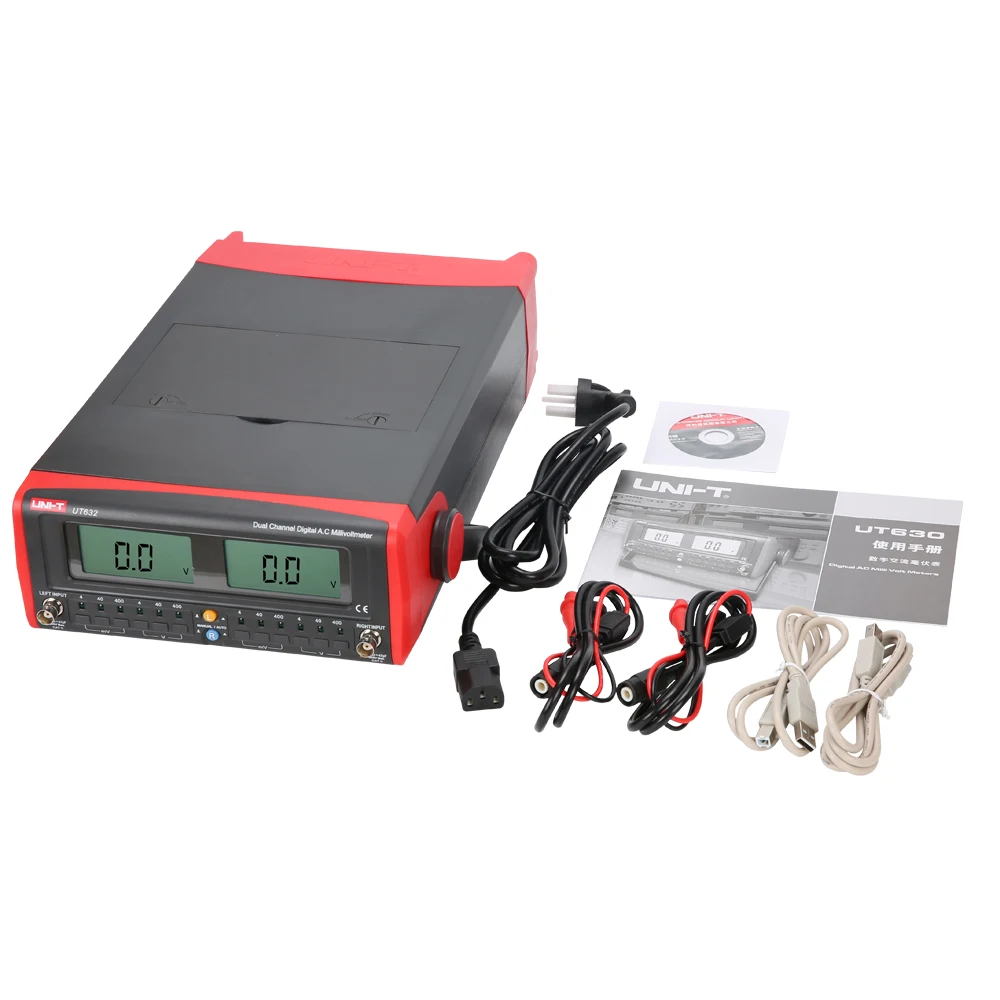 UNI T UT631 UT632 двухканальный цифровой Дисплей AC милливольтметр метр Напряжение