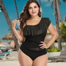 Женские Купальники большого размера, однотонные слитные купальники из гренадина