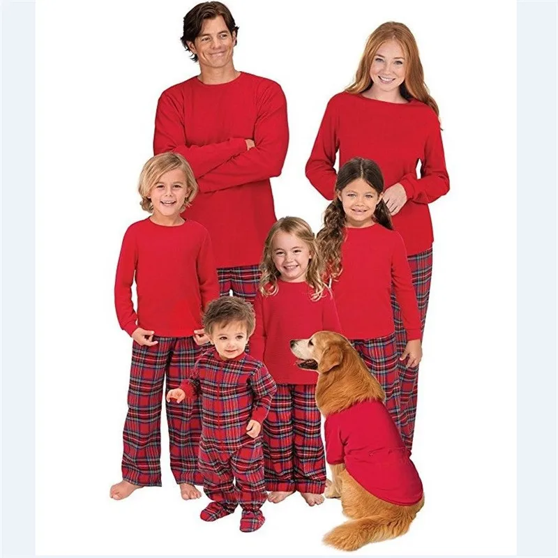 

Family Matching Pajamas Set Christmas Mom Father Kid Baby Sleepwear Nightwear 2019 New Costume Clothes Xmas Family Match PJS Set