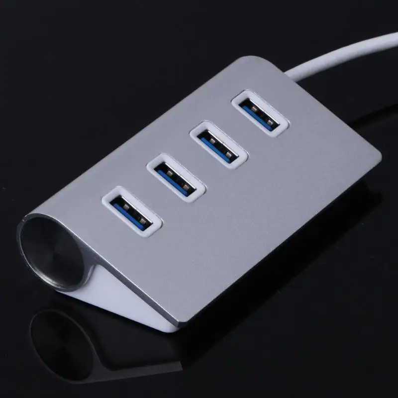 Высокоскоростной 4 порта USB 3 0 Портативный Алюминиевый хаб разветвитель адаптер