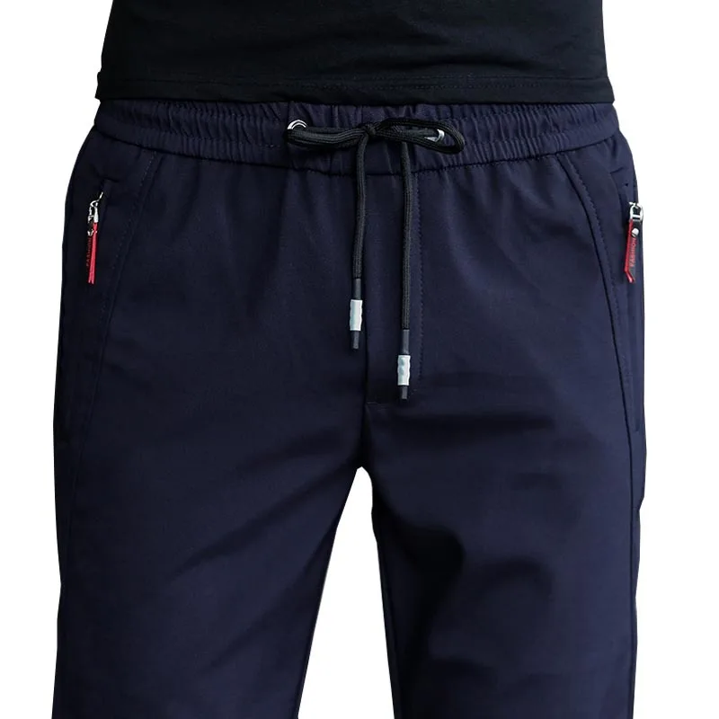 Men Clothes Casual Men Pants Elastic Waist Full Length Slim Fit Black Joggers Zipper Pocket Thin Track Pants 4xl 5xl Men Clothes Casual Men Pants Elastic Waist Full Length Slim Fit Black Joggers Zipper Pocket Thin Track Pants 4xl 5xl