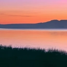 Закат над горы Susitna * Спящая леди через руку Knik Southcentral Аляска Лето плакат печать