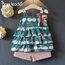 Bear Leader/комплекты одежды; коллекция года; модные комбинезоны для девочек; детский пляжный костюм; детская одежда; летний сарафан с цветочным рисунком; хлопковая одежда