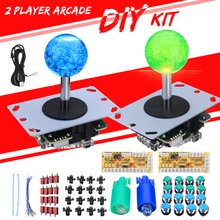 2 игрока DIY аркадный набор Комплекты клавиатура с нулевой задержкой+ 16 светодиодный кнопочный кнопки запасные части игровой USB контроллер Джойстик